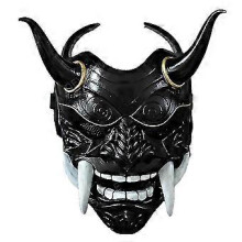Samurai Hannya Oni lateksinaamio japanilainen pelottava hirviö kabuki samurai demoni kasvonaamio halloween-naamiaiset cosplay-juhla-asujen rekvisiitt