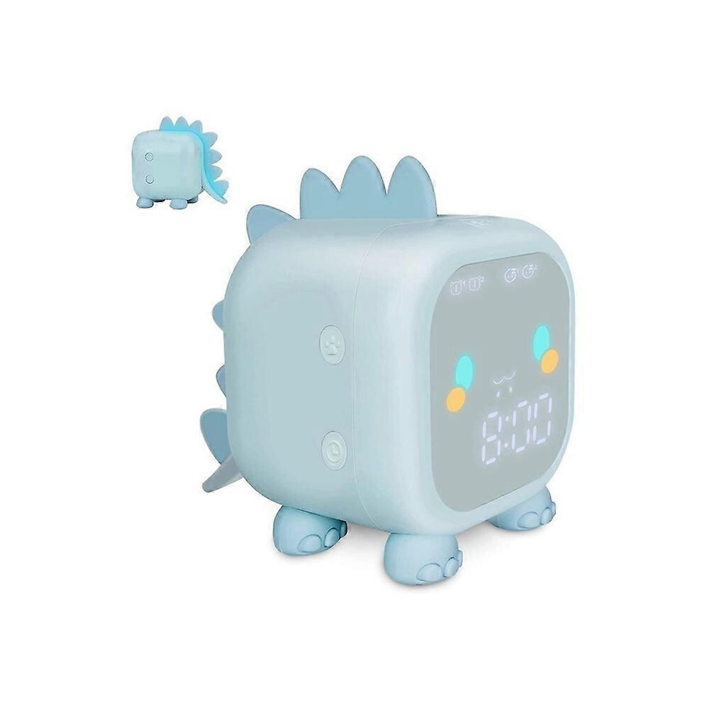 Digital Alarm Clock Compatible Kids Dinosaur Clock Children's Sleep Trainer Wake-Up Night _Blue Light
