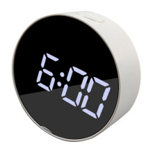 Large LED Screen Bedside Alarm Digital Clock Black Frame White Light