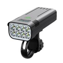 Bicycle light frame, 8000 lumens super bright 8 LED 5200mAh USB rechargeable, power display and 5 lighting modes, IPX5 waterproof