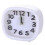 Quartz Alarm Clock Silent Snooze Small Bedside Clock_Square White 1