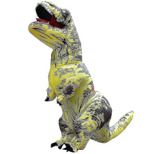 Aufblasbares Dinosaurier-Kostüm für Kinder und Erwachsene: Tyrannosaurus Rex, Anime-Cartoon-Partykostüm, Halloween-Kostüm (gelb)