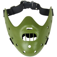 Halloween Mask Hannibal Lecter Mask Scary Halloween Role Play Realistic Horror Killer Mask Half Face Headgear Resin_green