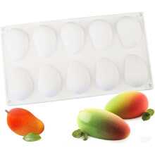 Silicone mold dessert silicone cake mold 10 holes mango silicone mold compatible baking fondant mold fruit mold_Surprise Gift
