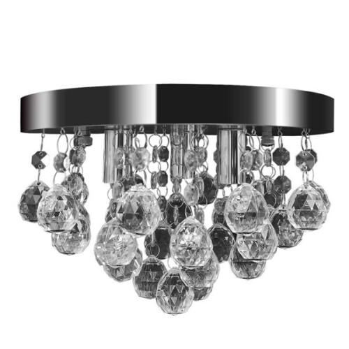 Lampadario vidaXL in cristallo e cromo_Trasparente/Trasparente
