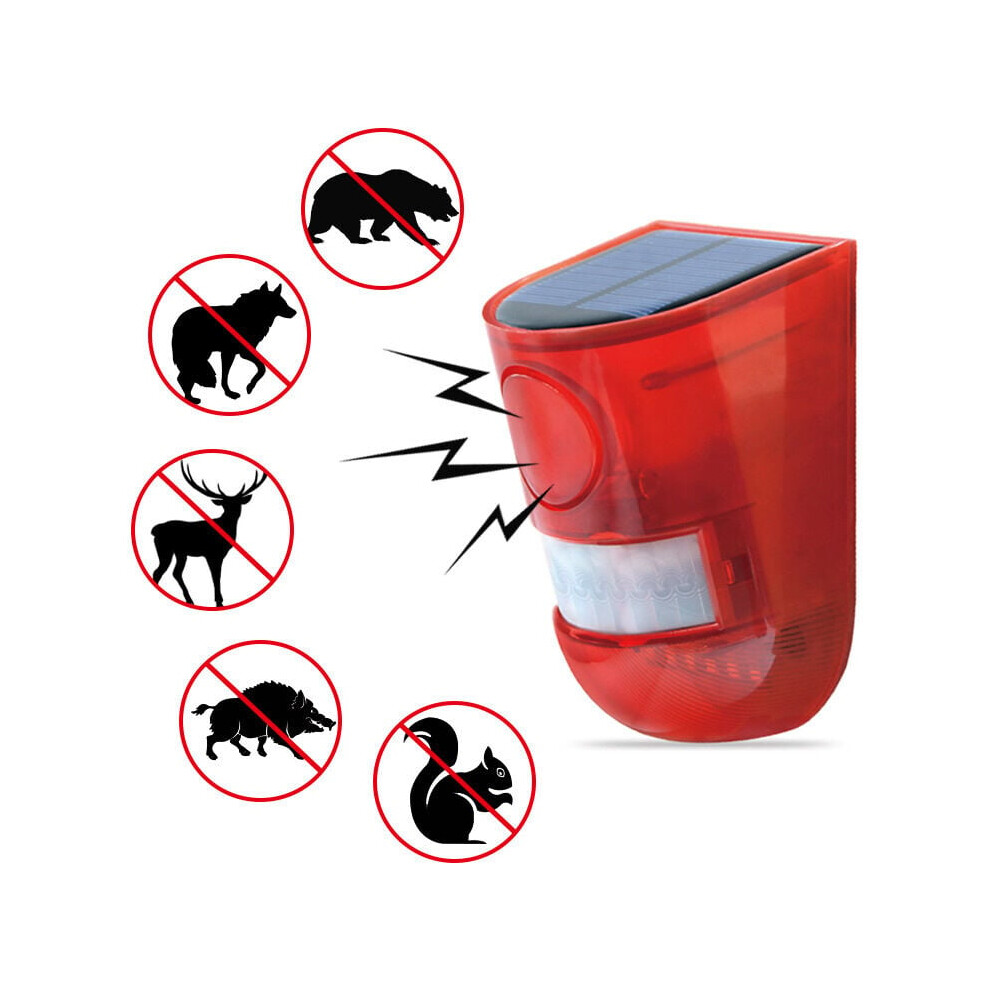 Solar Alarm With Sound And Light With Motion Detector 110 Decibel Siren 6902344773135