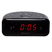Denver clock radio CR-430MK2 with dual alarms and FM radio_Black/0.6_Surprise Gift