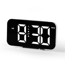 Digital Alarm Clocks 12/24 Hour Conversion Time Weekday Display Adjustable Lights (White)