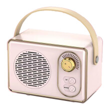 Vintage Pink Portable Wireless Speaker Clear Sound compatible Home Travel Outdoor