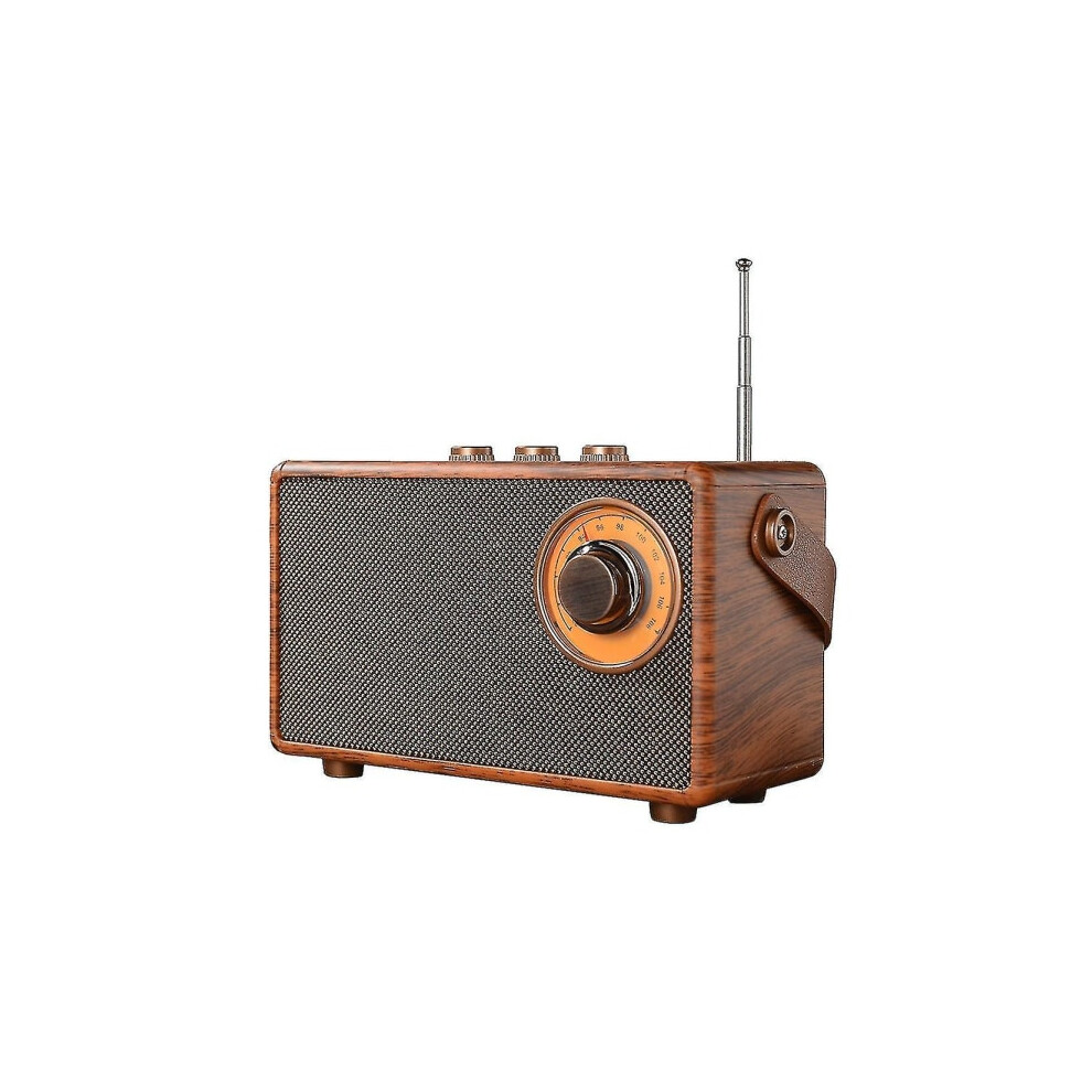 Retro Fm Radio, Portable Wireless Wooden Radio, Bass Speaker, Hands-Free Mp3 Player, Supports Usb/Tf Car 6902344768995