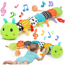 Baby Sensory Toys 0-3 Months Music Animal Plush Caterpillar Toy Baby Mirror Rattle 6-12 Months Boy Girl Newborn Birthday Gift