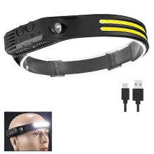 Rechargeable Headlamp, 1000 Lumens 230 Wide Beam Super Bright Headlamp with Hands-Free Sensor, LED Headlamp 1500mAh IPX5 Waterproof Lightweight