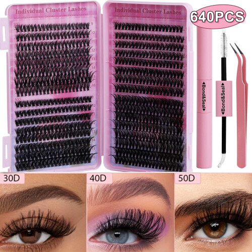 Black Friday False Eyelashes Set with Storage Box - Individual False Eyelashes - volume lash_black/Black_Surprise Gift