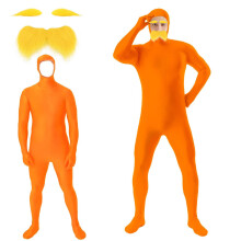 Mandariinikiinnitykset Avoimet kasvot Kokovartaloasut Keltaiset viikset ja kulmakarvat yhteensopivat Maailman kirjapäivän Halloween Cosplay_Aikuinen
