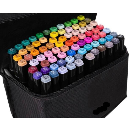80-Pack - Marker Pens with Case - Double-Sided - Pens_multicolor/multicolor_Surprise Gift