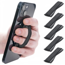 Confezione da 5 - Supporto per cellulare - Supporto compatibile con cellulare / Anello per cellulare / Impugnatura_Nero_Regalo a sorpresa