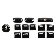 13 pièces d'autocollants pour garnitures de boutons de commande de vitres et d'accoudoirs de portièr