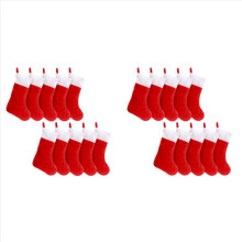 10PCS Roten Filz Weihnachten Strümpfe Weihnachten Strümpfe Halter Socken