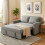 Homcom HOMCOM 2 Seater Sofa Bed Click Clack Pull Out Sofa Bed for Living Room Grey 1