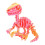 (mini, 14) Detailed 3D Printed Raptor Dinosaur Skeleton Figurine with Flexible Joints, Multicolor Display 1