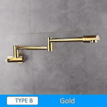 (B-Gold) Quyanre Chrome Nickel Black Brass Pot Filler Tap Wall Mounted Kitchen Faucet