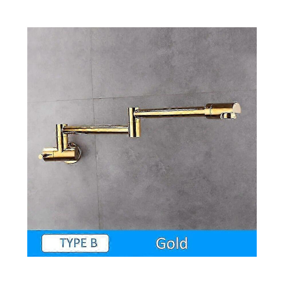 (B-Gold) Quyanre Chrome Nickel Black Brass Pot Filler Tap Wall Mounted Kitchen Faucet 5996097226957