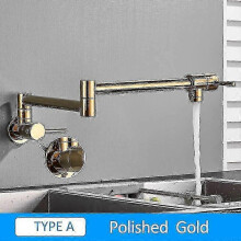 (A-Gold) Quyanre Chrome Nickel Black Brass Pot Filler Tap Wall Mounted Kitchen Faucet
