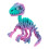 (max, 5) Detailed 3D Printed Raptor Dinosaur Skeleton Figurine with Flexible Joints, Multicolor Display 1