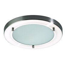 Litecraft Flush Bathroom Ceiling Light - Nickel