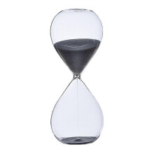 (Black, 30 Minutes) 5/30/60 Min Round Sand Timer Glass Hourglass Novelty Time Management Tool