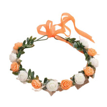 (Creamy orange) Blumenkranz für Damen zur Hochzeit