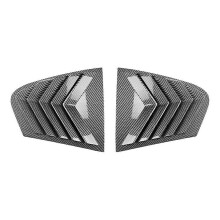 (Carbon fiber pattern) For BMW 5 Series G30 2018-2023 Rear Triangle Window Louvers Bright Black
