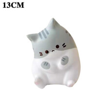 (13cm gray) Cute Cat Stress Relief Toys Pu Slow Rising Squeeze Antistress Ball