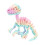 (max, 6) Detailed 3D Printed Raptor Dinosaur Skeleton Figurine with Flexible Joints, Multicolor Display 1