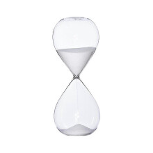 (White, 5 minutes) 5/30/60 Min Round Sand Timer Glass Hourglass Novelty Time Management Tool