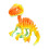 (mini, 8) Detailed 3D Printed Raptor Dinosaur Skeleton Figurine with Flexible Joints, Multicolor Display 1
