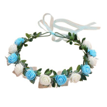 (Milky white blue) Blumenkranz für Damen zur Hochzeit