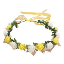 (Milky white yellow) Blumenkranz für Damen zur Hochzeit