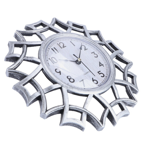 Vintage 10-inch Silent Wall Clock Silver