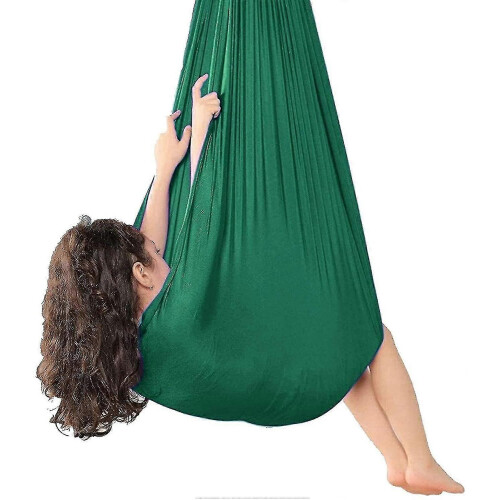 (Dark Green) Fauteuil suspendu sensoriel, hamac de yoga réglable