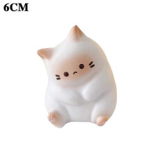 (6cm White) Cute Cat Stress Relief Toys Pu Slow Rising Squeeze Antistress Ball