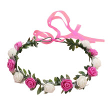 (Milk white rose red) Blumenkranz für Damen zur Hochzeit