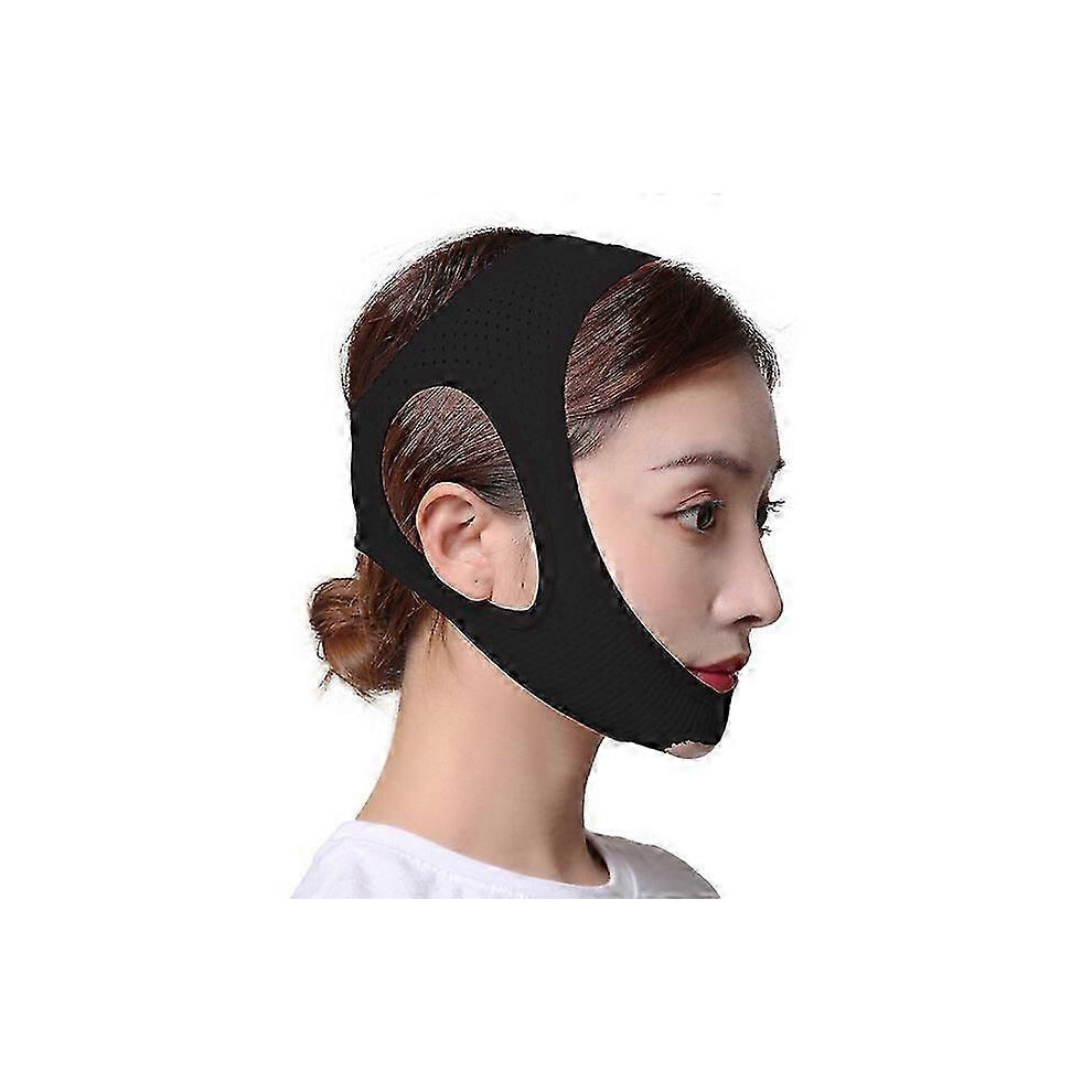 Black (Black) Anti Snore Chin Strap, Adjustable Jaw Support Belt To Reduce Snoring & Sleep Apnea