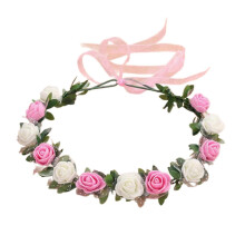 (Creamy white pink) Blumenkranz für Damen zur Hochzeit