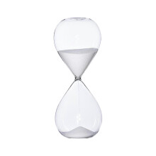 (White, 30 Minutes) 5/30/60 Min Round Sand Timer Glass Hourglass Novelty Time Management Tool