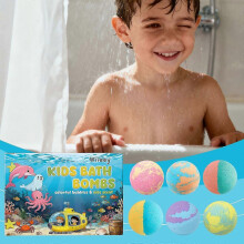 (2pcs) 6-Pack Kids Bath Bombs - Hypoallergenic, Foamy & Fragrant for Skin Care