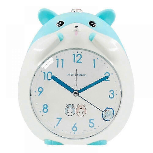 (Blue) Réveil hamster avec veilleuse, décoration de bureau pour enfants
