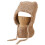 Conjunto de gorro e cachecol de tricô feminino, cáqui 1