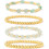 Gold Beaded Bracelet for Women Natural Stone Healing Stack 1