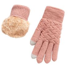 Mănuși tricotate jacquard cu strat dublu pentru femei, mărime universală